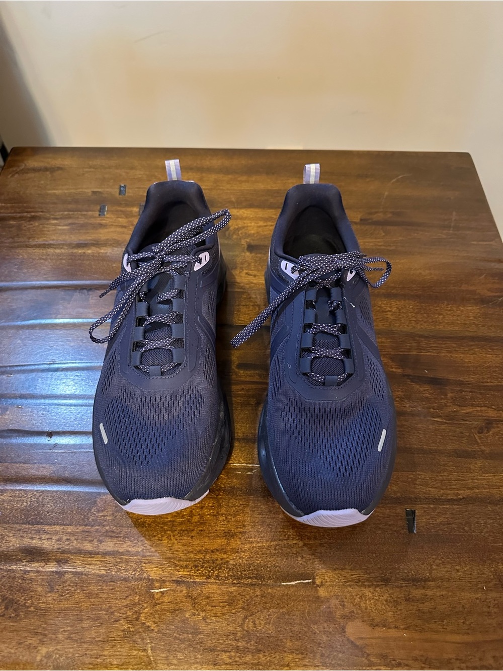 Women's Navy Athletic Running Sneakers with Light Pink Accents
